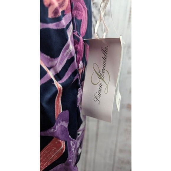 Linea Donatella Women's Mina Tropical Printed Satin Wrap Robe Size L/XL - Picture 3 of 3